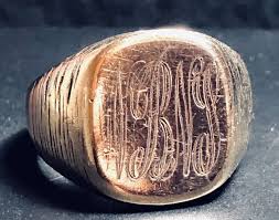 Vintage Large 9ct Gold Signet Ring , Size V1/2,-15.05g | eBay