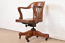 Arts & Crafts Solid Walnut Executive Swivel Desk Chair by ...