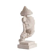 Silence is Golden Statue - Creative Face Sculpture