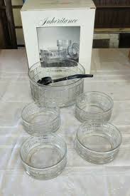GLASS SALAD SET INHERITANCE AMBROSIA*LARGE SALAD BOWL* 4 SALAD BOWLS* SERVERS | eBay Australia