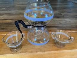Vintage Glass Kent Vacuum Coffee Maker with Cream and Sugar Set | eBay