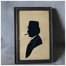 Antique Edwardian Silhouette of a Gentleman with Cigar, ID'd ...