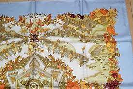 Hermes Scarf Au Pays de Cocagne by Zoé Pauwels Silk 90 cm White Carre Shawl | eBay