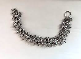 HEAVY 925 STERLING SILVER BALL BEADED DANGLE TOGGLE CLASP CHA CHA BRACELET | eBay