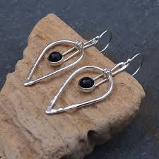 Black Onyx Stone 925 Sterling Silver Teardrop Dangle Earring ...