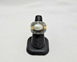 ESTES MOTHER OF PEARL STERLING SILVER / 14K YELLOW GOLD RING SIZE 7 | eBay