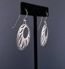 Vintage Sterling Silver Freeform Cutout Oval Earrings ...