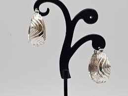 Vintage Swirl Hoop Earrings - 925 Sterling Silver - Medium ...