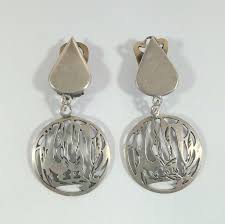 Vintage Unique 800 Silver Dangle Drop Clip Earrings | eBay