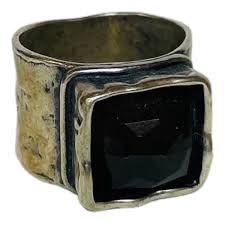 Silpada Sterling 925 Silver R1453 Smoky Quartz Hammered Wide Band Ring Sz 8 | eBay