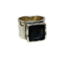 Silpada Sterling 925 Silver R1453 Smoky Quartz Hammered Wide Band Ring Sz 8 | eBay