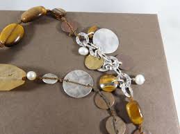 SILPADA Sterling Silver Tigers Eye Quartz Copper Pearl Long ...