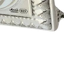 FINE 925 STERLING SILVER HANDMADE LEAF APPLIQUE MATTE ...