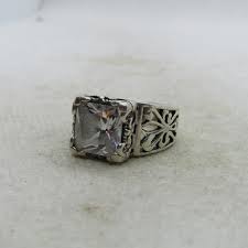 Sterling Silver 925 White Cubic Zirconia & Filigree Ring ...