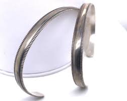 Buy Sterling Silver Beaded Edge Cuff Bracelet, Stacking ...