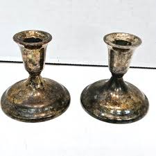 Silver Candle Stick Holder Set 2 International Silver Co. 4" High Plated Vintage | eBay