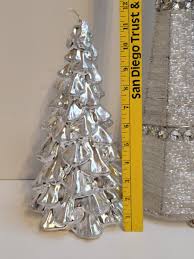 Large 11" Silver Glitter Candle Silver Bling Bead Christmas ...