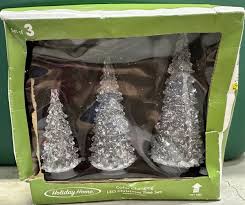 3 HOLIDAY HOME / COLOR CHANGING LED CHRISTMAS TREE SET ...