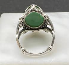 Carolyn Pollack 925 Sterling Silver Green Stone Ring Size ...