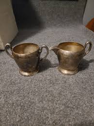 ACADEMY Silver On Copper Creamer Sugar Set Vintage Victorian Tarnished Patina | eBay