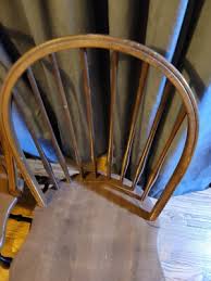 Antique Spindle Back Wooden Chair Farmhouse Dark Solid Wood Country | eBay