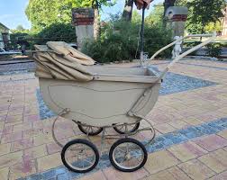 Vintage Doll's Pram Stroller 1920s 1930s Antique Beige - Etsy