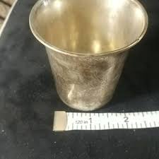 Vintage Victorian era 800 fine silver infant cup-etched/no ...