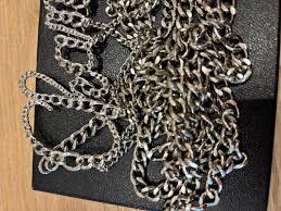 Chanel 2006 by Karl Lagerfeld Silver Cursive Logo Punk Belt/Necklace w/Box at 1stDibs