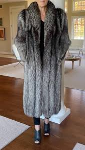 Vintage Long Silver Fox Fur Coat Full Length - Etsy
