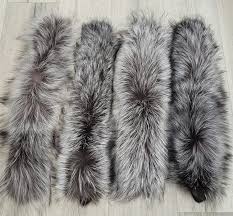 BY ORDER 60cm Real Silver Fox Fur Trim Hood, Fur Collar Trim ...