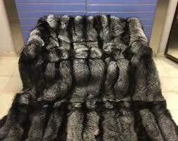 Luxury Full Skin Silver Fox Fur Throw Real Fox Fur Blanket ...