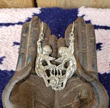 Vintage 1970s Sterling Silver Cherub Dangle Earrings - Etsy