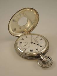 English silver half hunter pocket watch by Kendal & Dent c1924