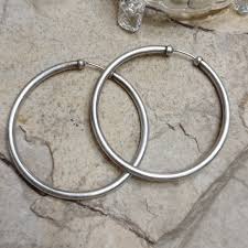 Hand Crafted | Jewelry | Vintage Solid 925 Sterling Silver Large Hoop Earrings | Poshmark