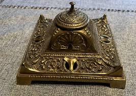 Lrg Vintage Brass Desk INKWELL SARACENIC/MOORISH design | eBay