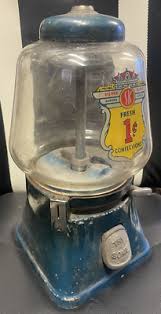 VINTAGE Silver King 1 Cent Gum Ball Machine Works - No Key ...