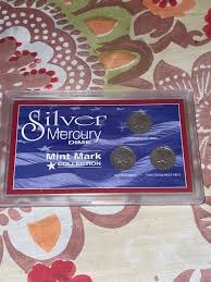 Vintage Silver Mercury Dime Mint Mark Collection is in Original Plastic Slab - Etsy