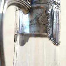 Unique Antique Silver Crystal Repousse Jug | eBay