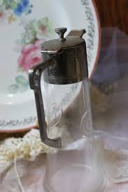 Antique Cut Crystal Glass Etched Silver Plated CLARET JUG ...