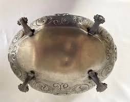 Late 19th Century Antique Pewter Jardiniere | Chairish