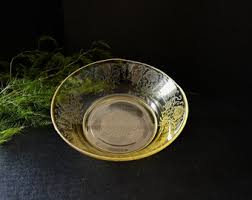 Florentine No 1 Large Berry Bowl Yellow Depression Glass - Etsy