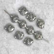 12mm X 13mm Double Spiral Pewter Beads • 10 Pcs - Puffy Vessel Shaped Spacer Beads • Double Sided • Silver Tone • 2mm Hole - Etsy