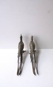 Italian Silver Gilt Pheasant Birds, Pair For Sale at 1stDibs