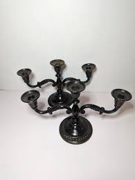VTG Sheridan Silver Plate on Copper 3 Stem Candelabra Pair Black Gothic Decor | eBay