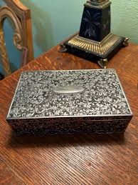 Vintage 1940's Silver Plate Embossed Floral Jewelry or ...