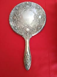 Vintage Towle Silverplate Vanity Hand Mirror Scroll Roses | eBay