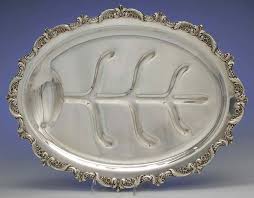Old English (Silverplate, Hollowware) Large Plated Meat Platter with Well by Poole Silver | Replacements, Ltd.