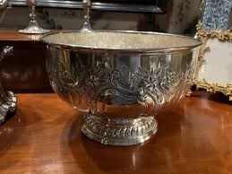 LARGE CHIC FUN ENGLISH SHEFFIELD SILVER KENTSHIRE CENTERPIECE PUNCH FLORAL BOWL | eBay