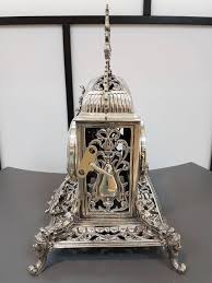 20th Century Italian Silver Gothic revival Table Clock. Casting and chisel For Sale at 1stDibs | chisel clock