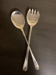 Vintage Silverplate Salad Servers Spoon and Fork Sheffield ...